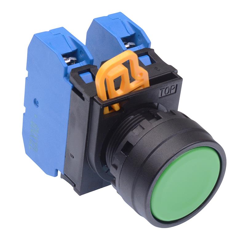 Green 22mm Maintained Push Button Switch 2NO IP65 YW1B-A1E20G