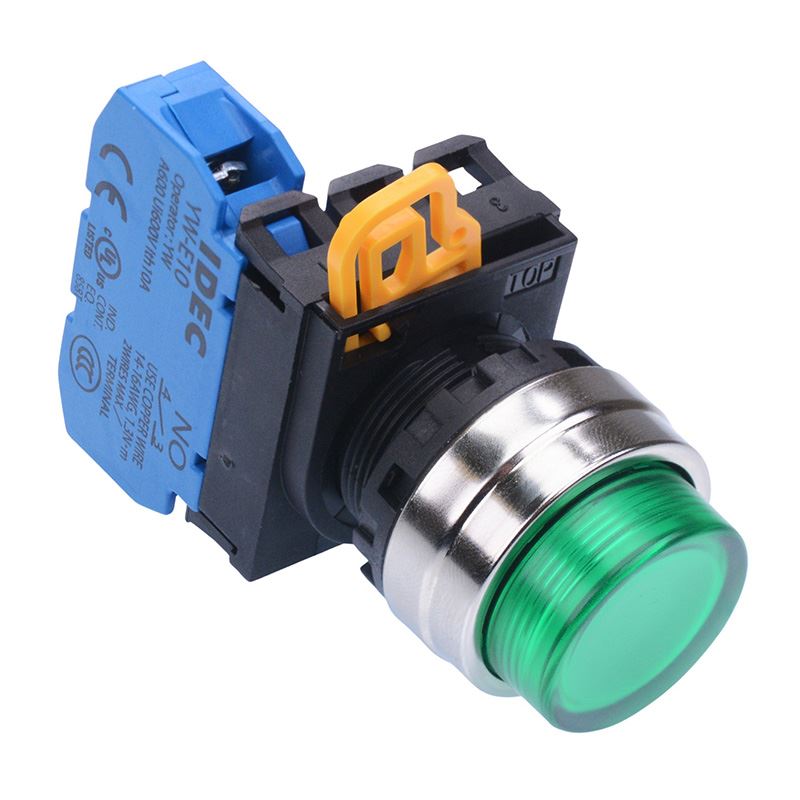 Green 22mm Metal Bezel Momentary Push Button Switch NO IP65 YW4L-M2E10Q0G