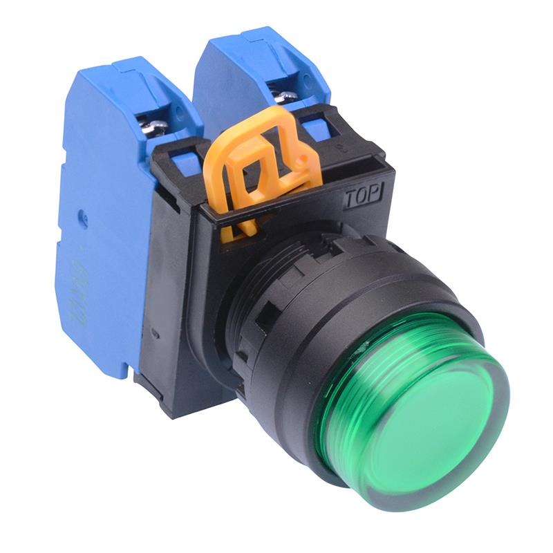 Green 22mm Momentary Push Button Switch 2NO IP65 YW1L-M2E20Q0G