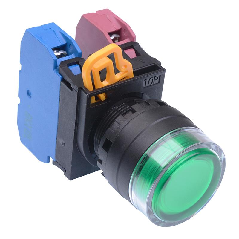 Green 22mm Momentary Shrouded Push Button Switch 1NO-1NC IP65 YW1L-MF2E11Q0G
