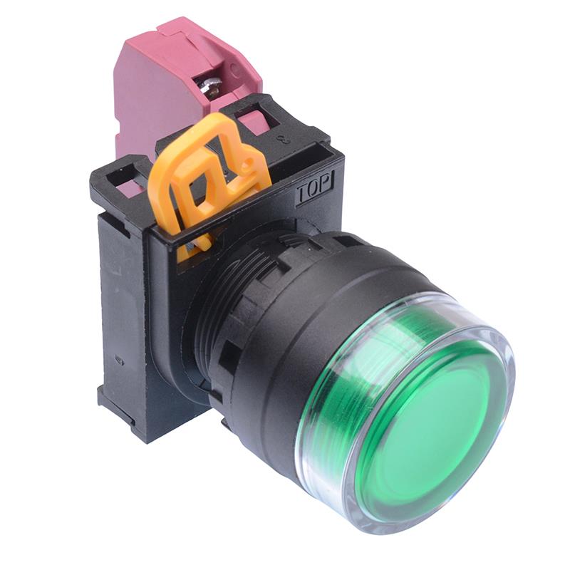 Green 22mm Momentary Shrouded Push Button Switch NC IP65 YW1L-MF2E01Q0G