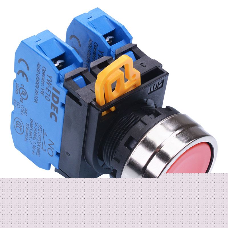Red 22mm Metal Bezel Momentary Push Button Switch 2NO IP65 YW4B-M1E20R
