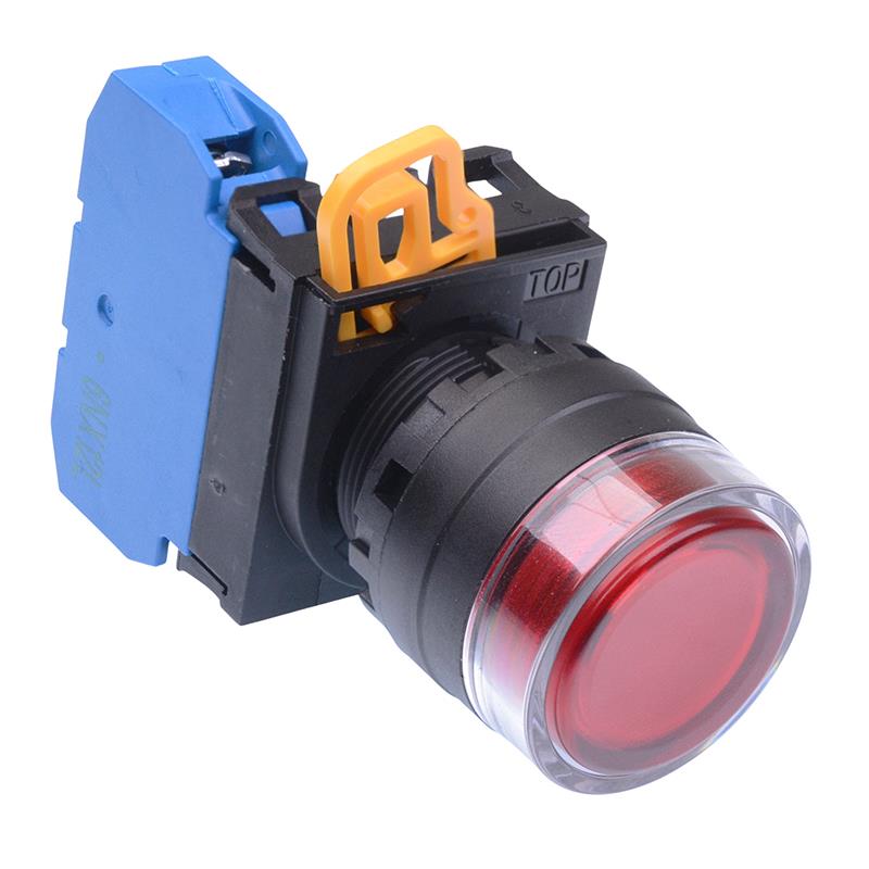 Red 22mm Momentary Shrouded Push Button Switch NO IP65 YW1L-MF2E10Q0R