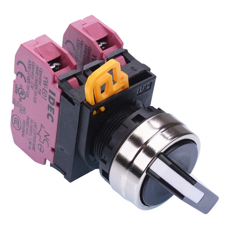 22mm Metal Bezel 2 Position Maintained Selector Switch 2NC IP65 YW4S-2E02