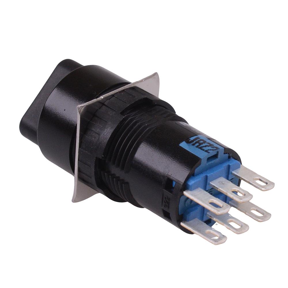 AS6M-3Y2P 3 Position 16mm Latching Round Selector Switch DPDT