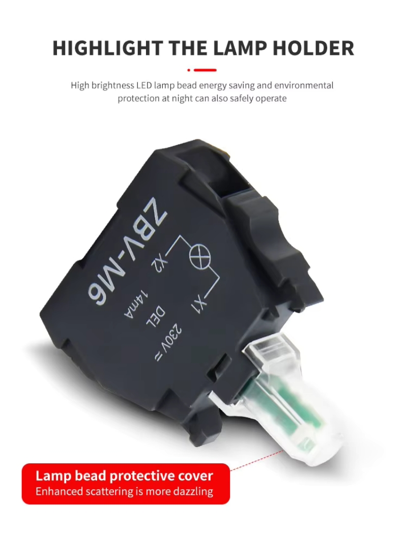 Industrial XB4 22mm LED latching push button switch with lamp NO NC flat rotary momentary metal push button switches with light