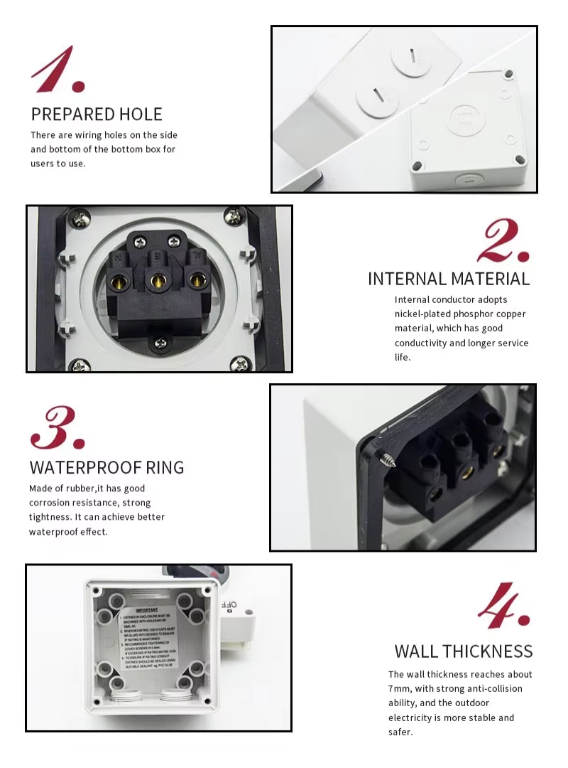 IP66 56SW310 Square Rotary AC Switch 3P 10A 500V Australia Standard Industrial Electric Waterproof Isolation Switch AS/NZS3123