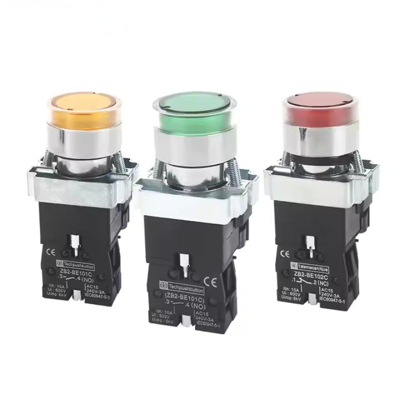 Machine Metal Light Industrial push Button Switches Self-reset Momentary Button Switch 1NO 1NC XB2-BW