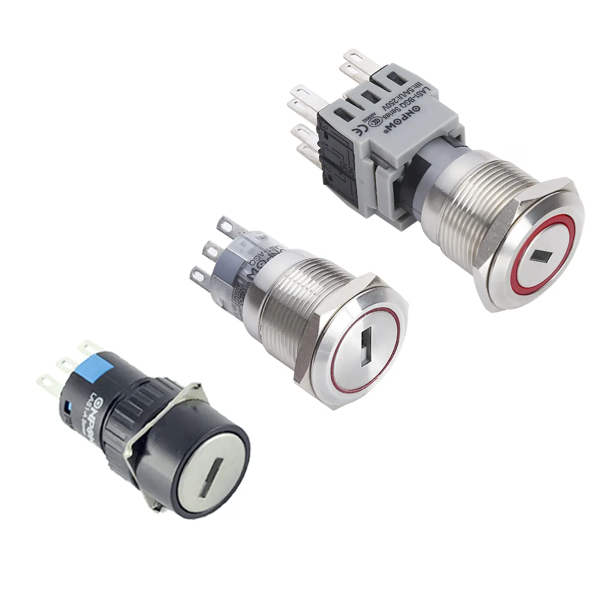 2 position 3 positions metal plastic circular illuminatied key lock switch with LED