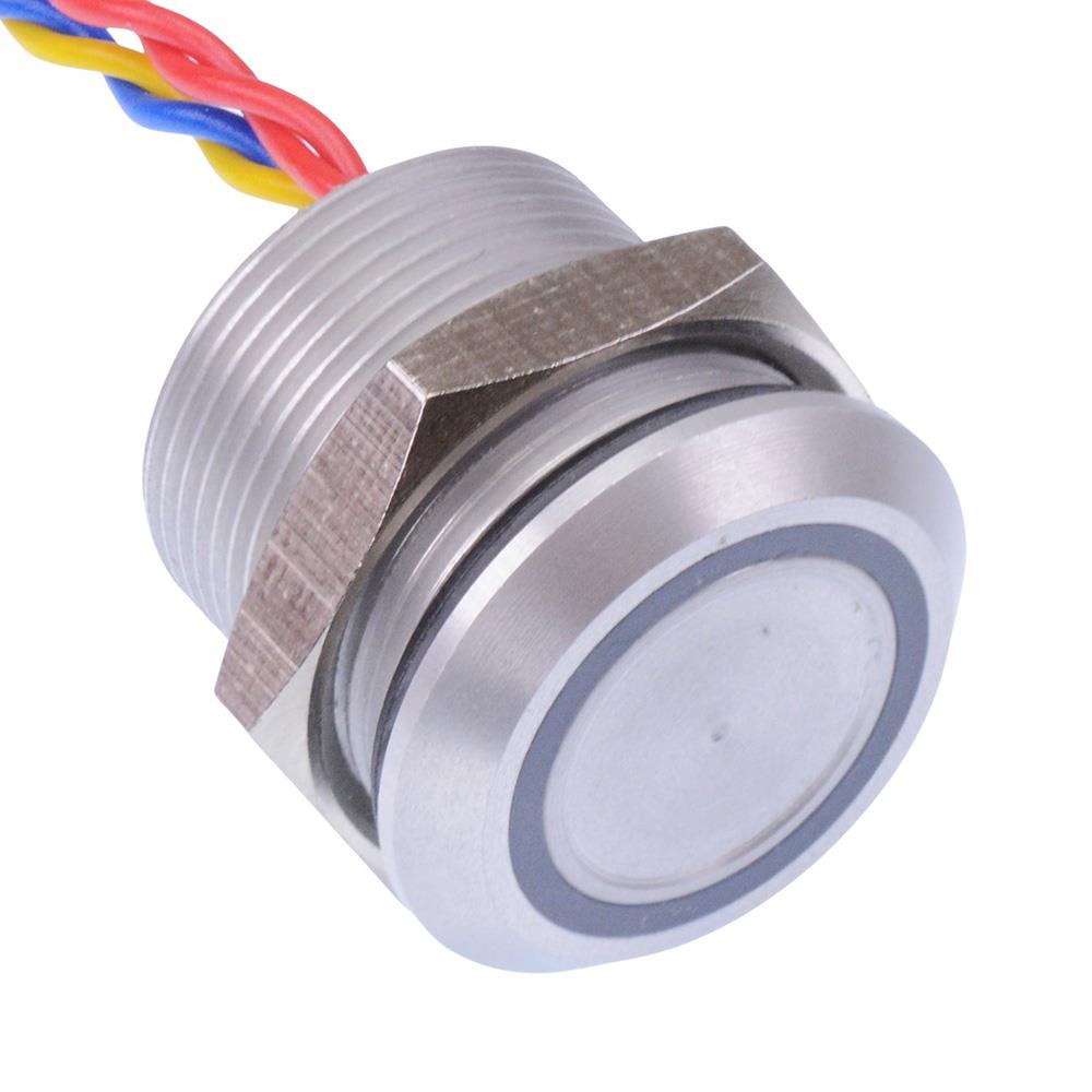 PBARAAF0000A0S Red illuminated 5VDC Momentary NO 19mm Piezo Switch Prewired IP68