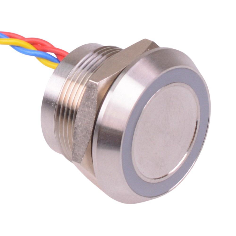 PBARYAFB000EOB Blue LED 24V Stainless Steel Momentary NO 22mm Piezo Switch Prewired IP68