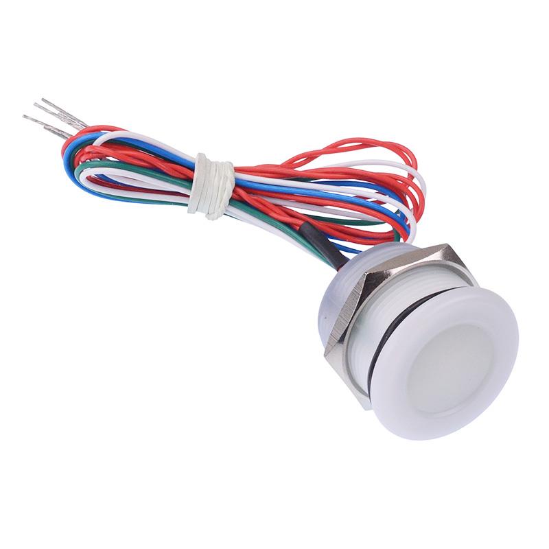 RGB 22mm Momentary Plastic Piezo Switch 12V IP68