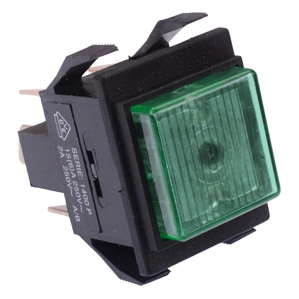1430PCFB5220VNKV Russenberger On-Off Green illuminated Push Button Switch 230VAC DPST