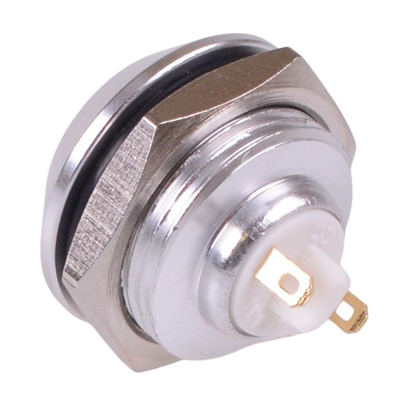 Blue Off-(On) 16mm Metal Round Push Button Switch IP65 SPST
