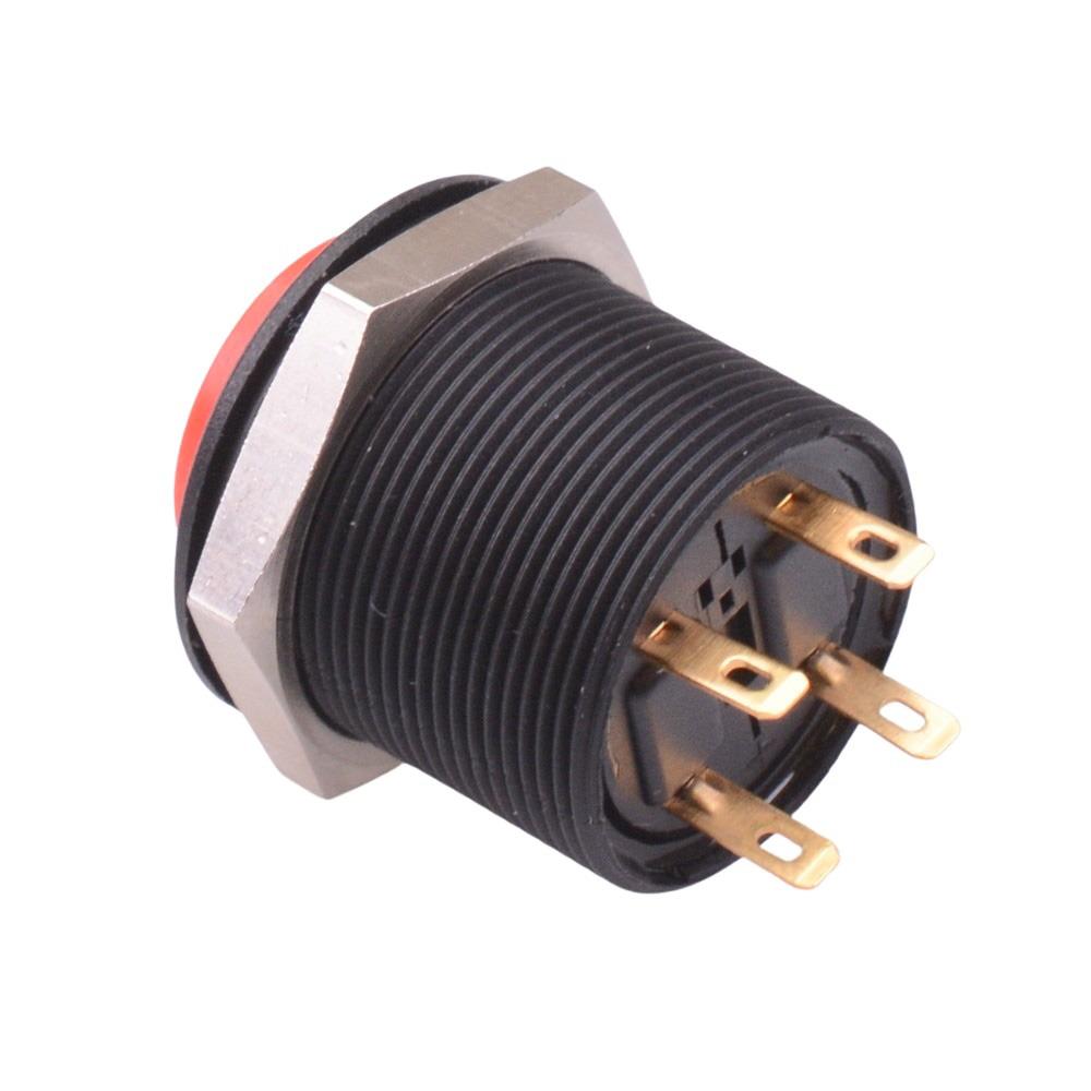 FPAR3B1462X0X Red Off-(On) Momentary Push Button Switch Round Actuator 24.2mm DPST