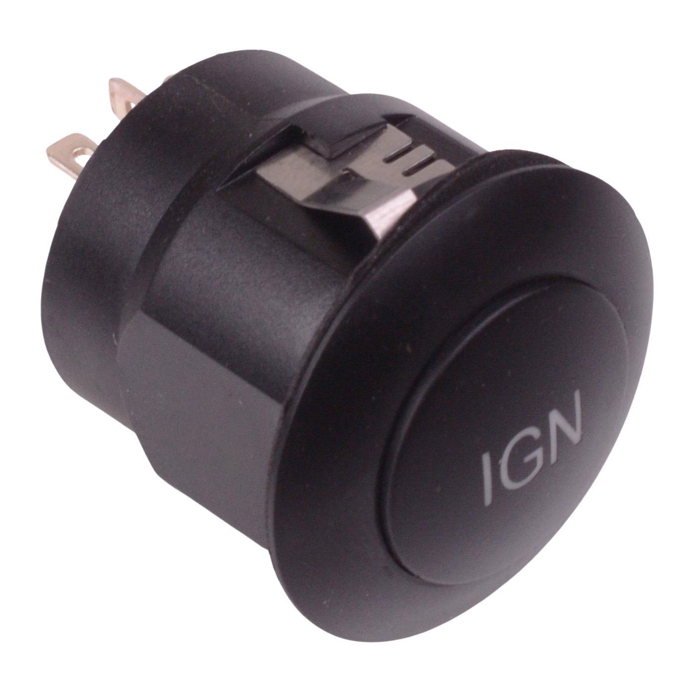 FPBR1D1222A12D5 Blue illuminated On-Off Latching 26mm Push Button Switch DPST