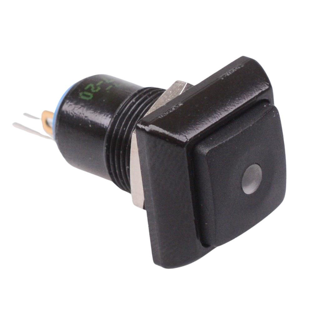 IPC1SAD2L0Y Yellow LED Black Square Latching 12mm Push Button Switch SPST IP67