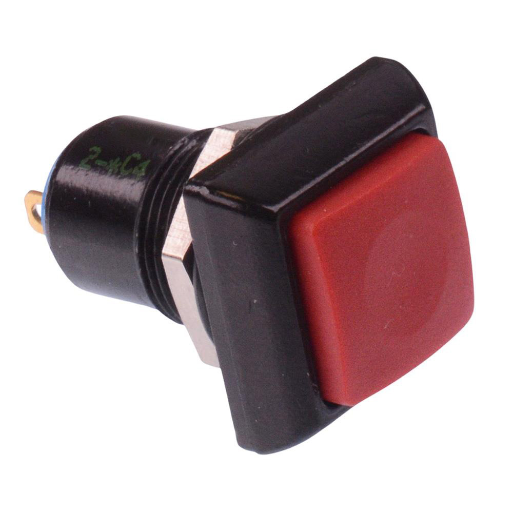 IPC1SAD6 Red Square Latching 12mm Push Button Switch SPST IP67