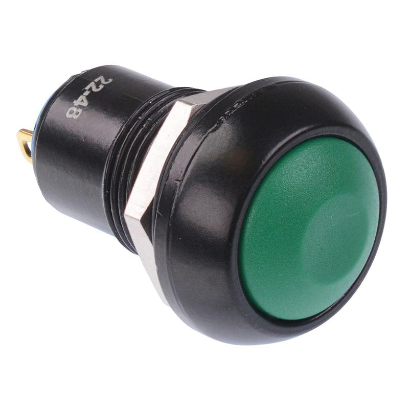 IPR1SAD3 Green Latching 12mm Push Button Switch SPST IP67