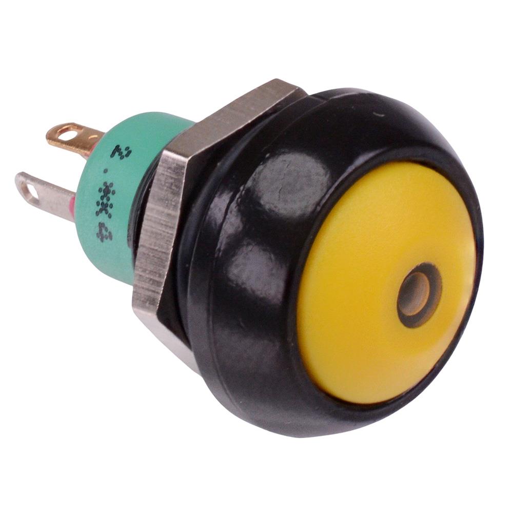 IPR3SAD5L0G Green LED Yellow Round Momentary 12mm Push Button Switch SPST IP67