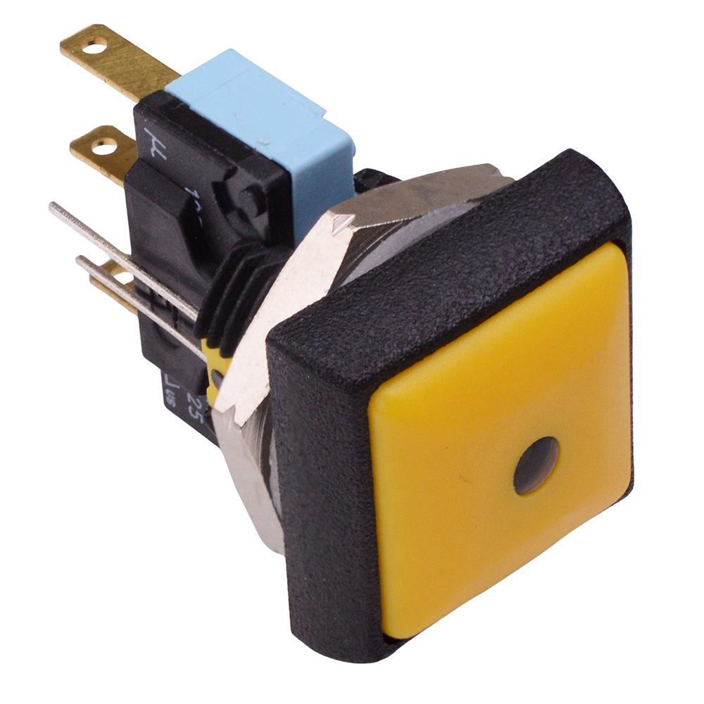 IRC7Z252L0Y Yellow LED Yellow Button Square 16mm Momentary Push Button Switch SPDT 5A IP67