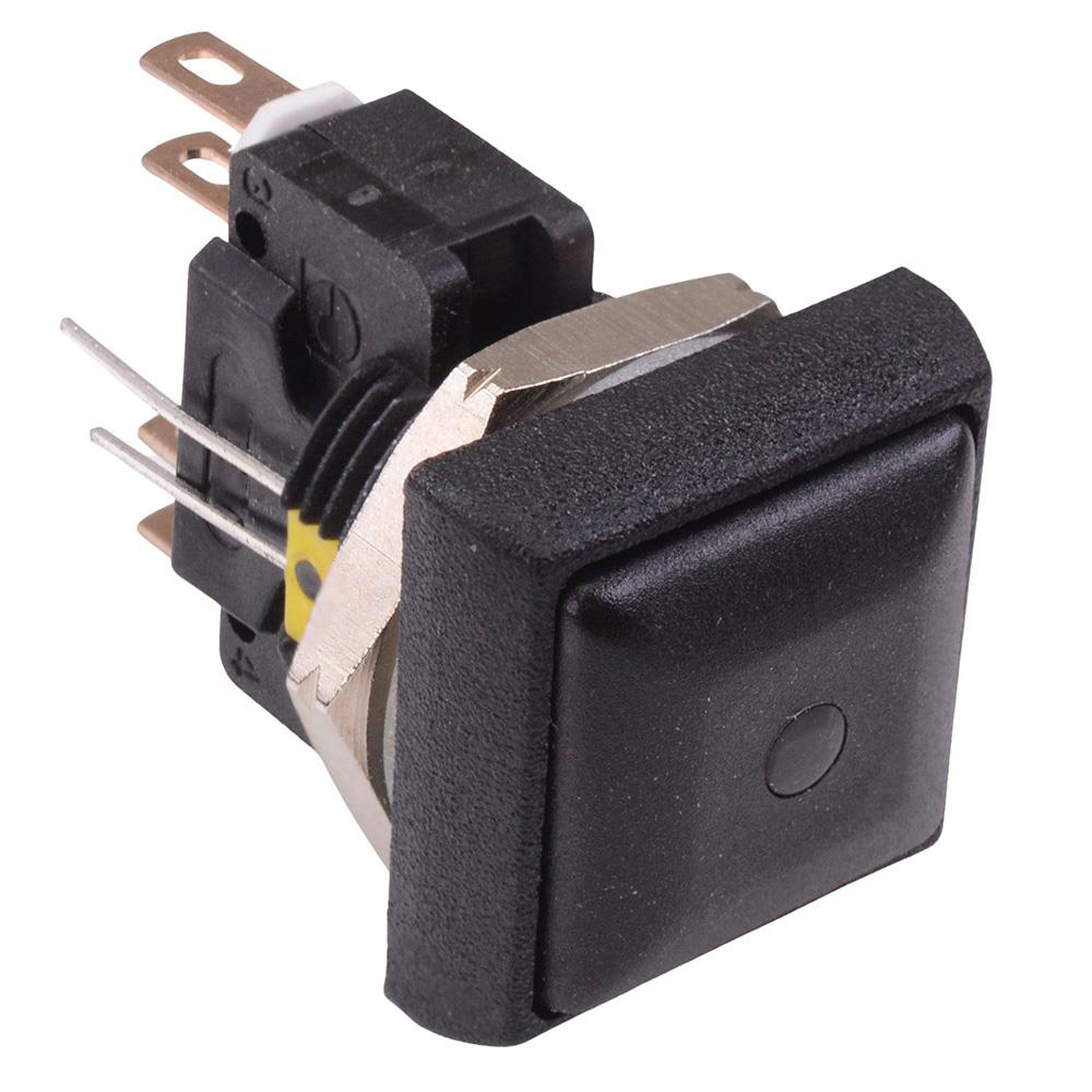 IRC8Z222L0Y Yellow LED Black Button Square 16mm Momentary Push Button Switch DPDT 5A IP67
