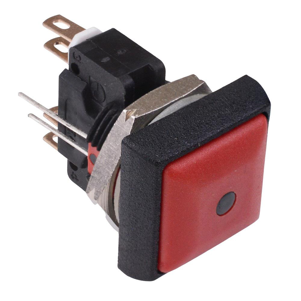 IRC8Z262L0S Red LED Red Button Square 16mm Momentary Push Button Switch DPDT 5A IP67