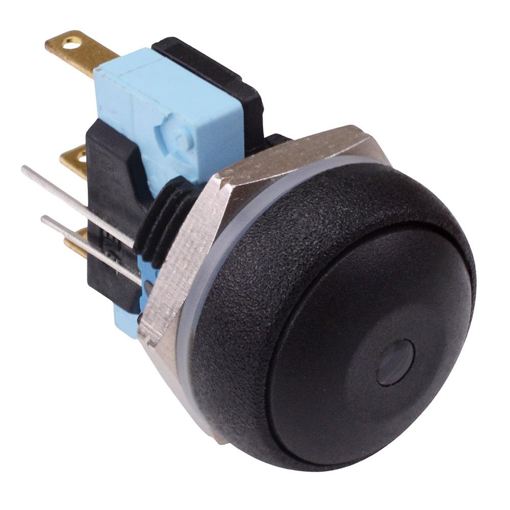 IRR7Z222L0B Blue LED Black Button Round 16mm Momentary Push Button Switch SPDT 5A IP67