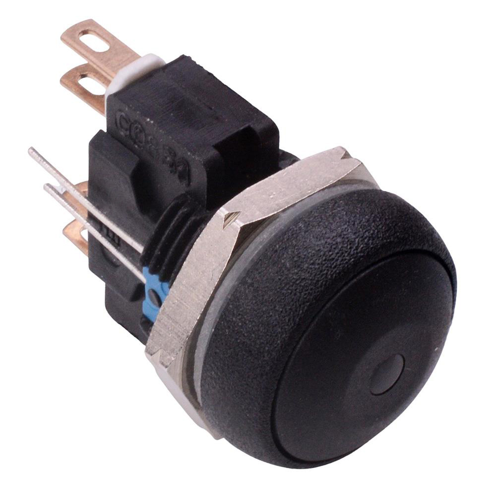 IRR8Z222L0B Blue LED Black Button Round 16mm Momentary Push Button Switch DPDT 5A IP67