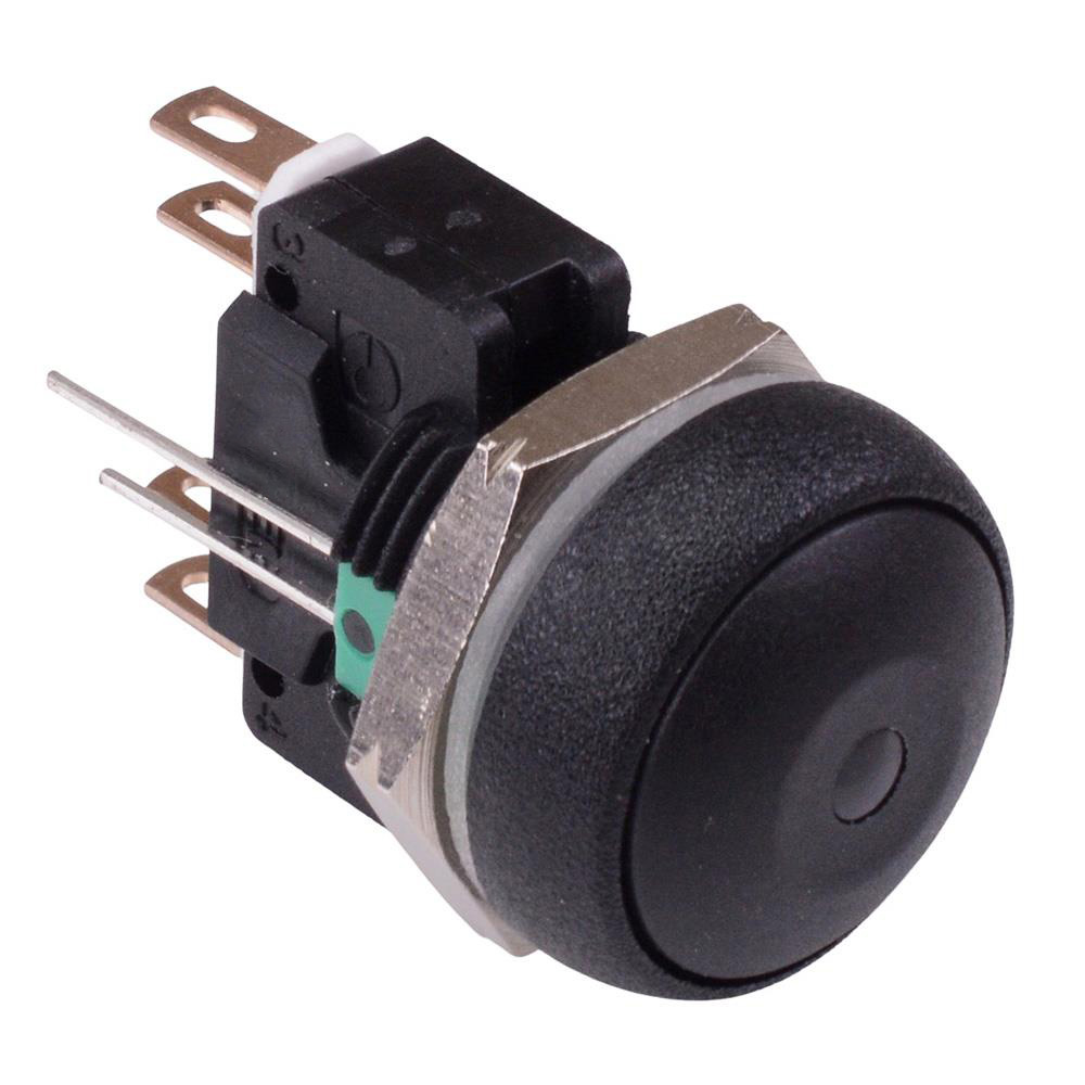 IRR8Z222L0G Green LED Black Button Round 16mm Momentary Push Button Switch DPDT 5A IP67