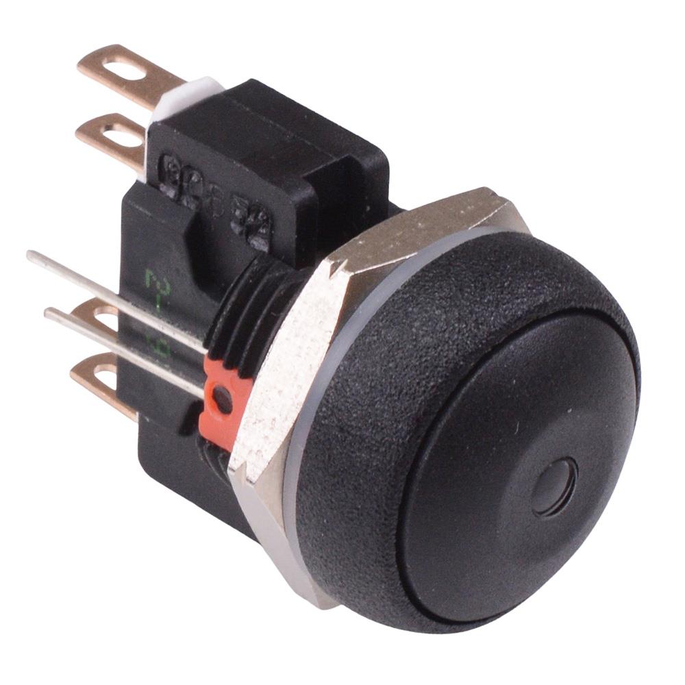 IRR8Z222L0S Red LED Black Button Round 16mm Momentary Push Button Switch DPDT 5A IP67
