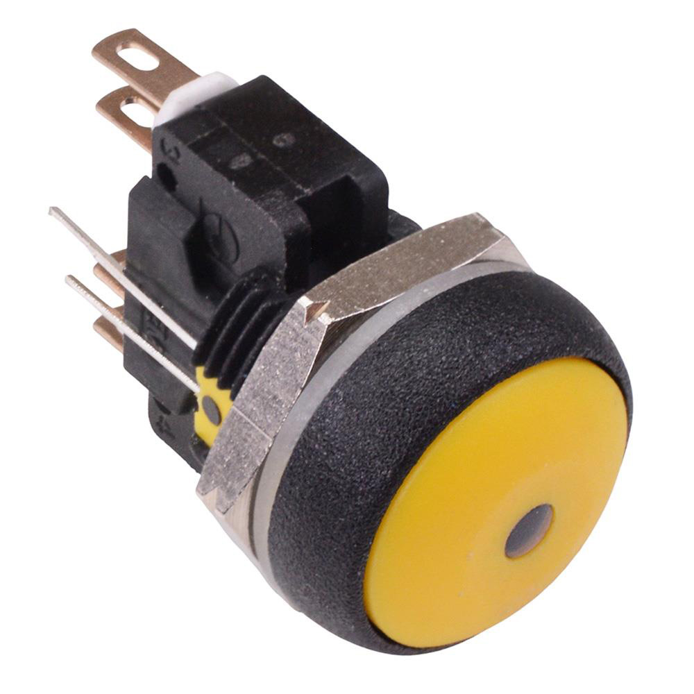 IRR8Z252L0Y Yellow LED Yellow Button Round 16mm Momentary Push Button Switch DPDT 5A IP67