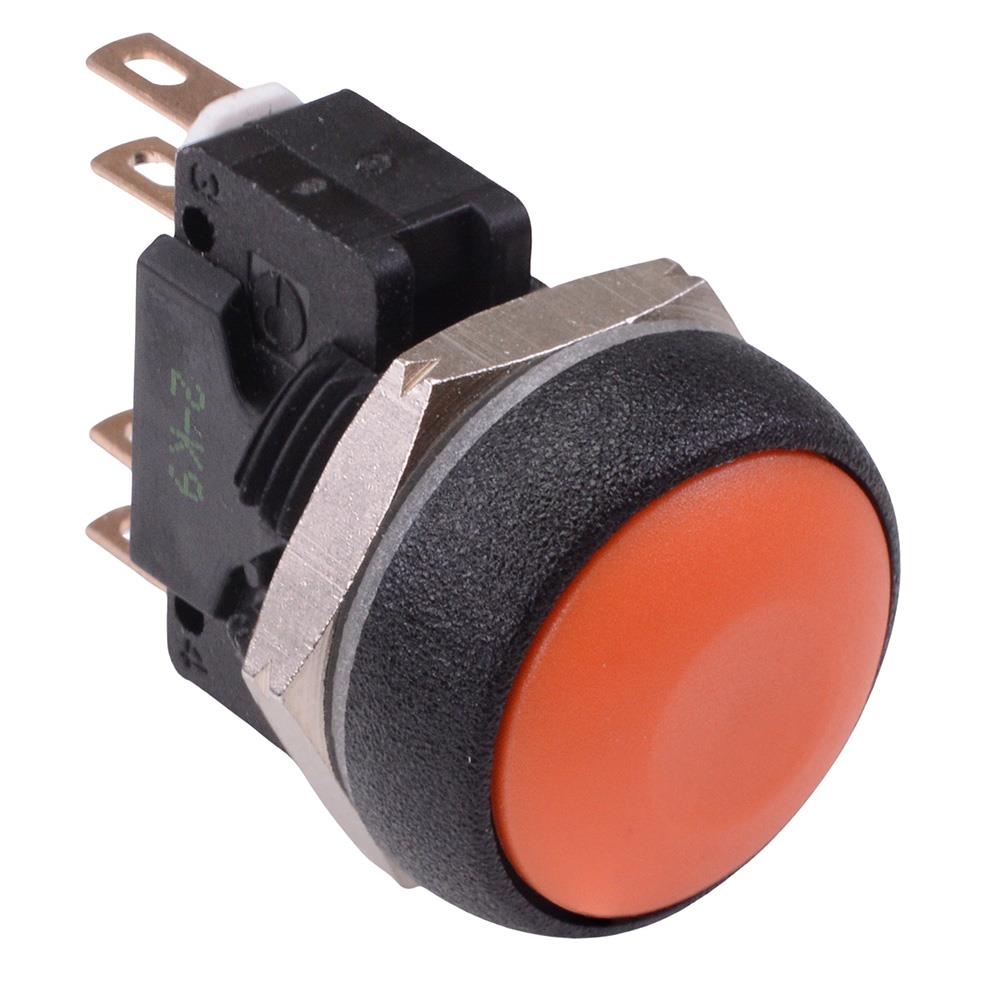 IRR8Z292 Orange Round 16mm Momentary Push Button Switch DPDT 5A IP67