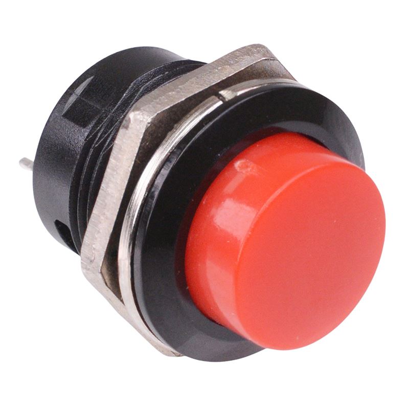 Red Momentary Off-(On) Push Button 16mm 3A SPST