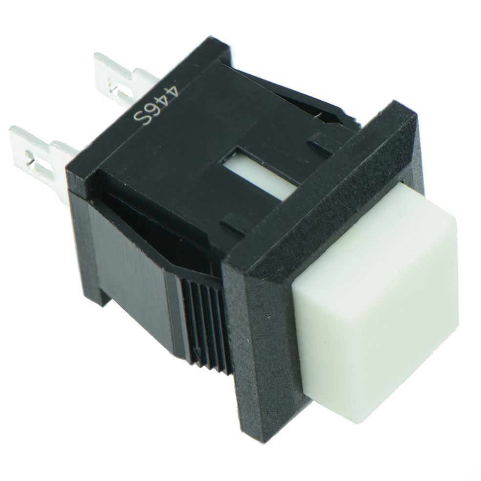 White Square Momentary On-(Off) Push to Break Switch 1A SPST