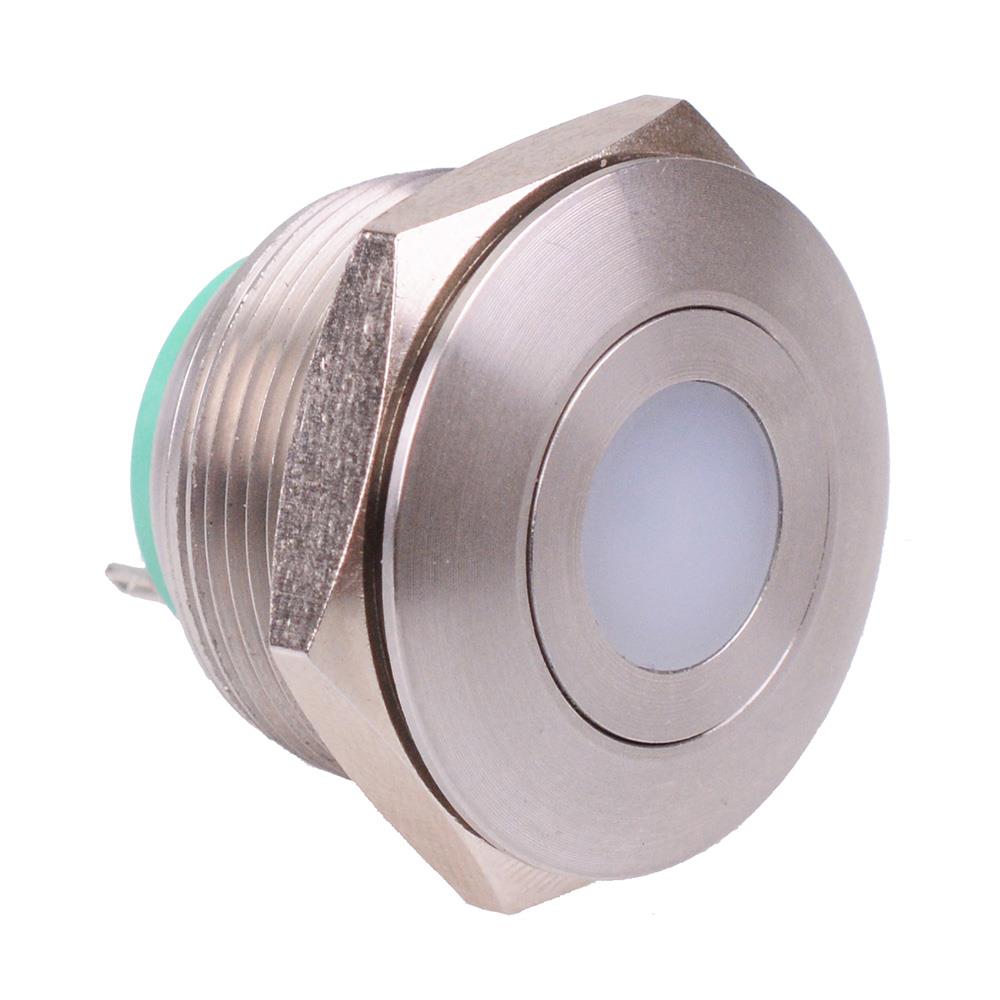 AV03C7L3D2403E Green LED Momentary 22mm Tactile Vandal Push Button Switch NO