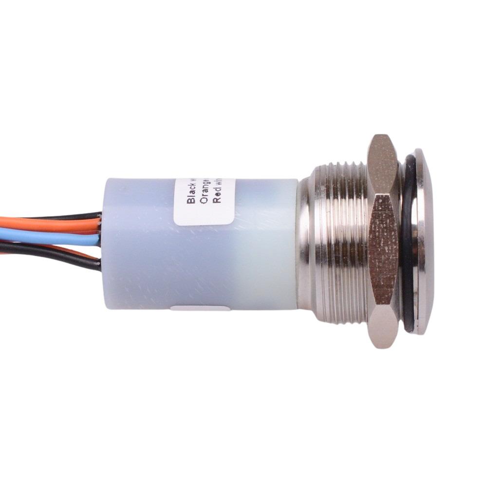 AV3V22F202084BK Green LED 24VDC Momentary NO/NC Push Button Vandal Switch IP67