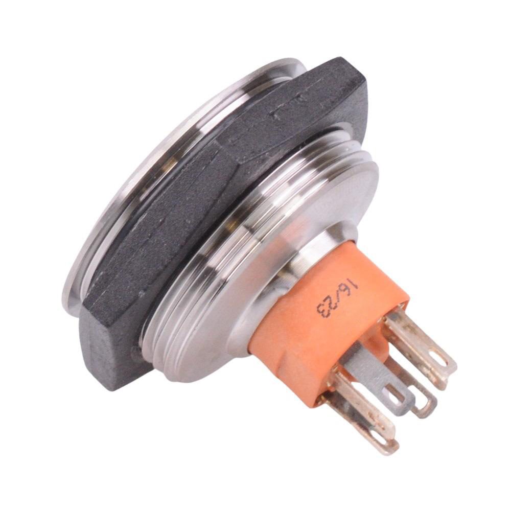 AV59022000074BK Amber LED Momentary 30mm Push Button Vandal Switch NO/NC IP67
