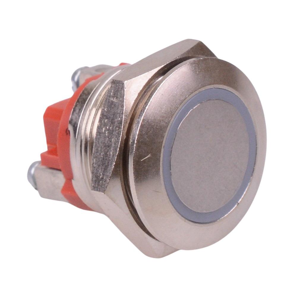 AV9SLD9086002 Momentary 19mm Red LED illuminated Vandal Push Button Switch