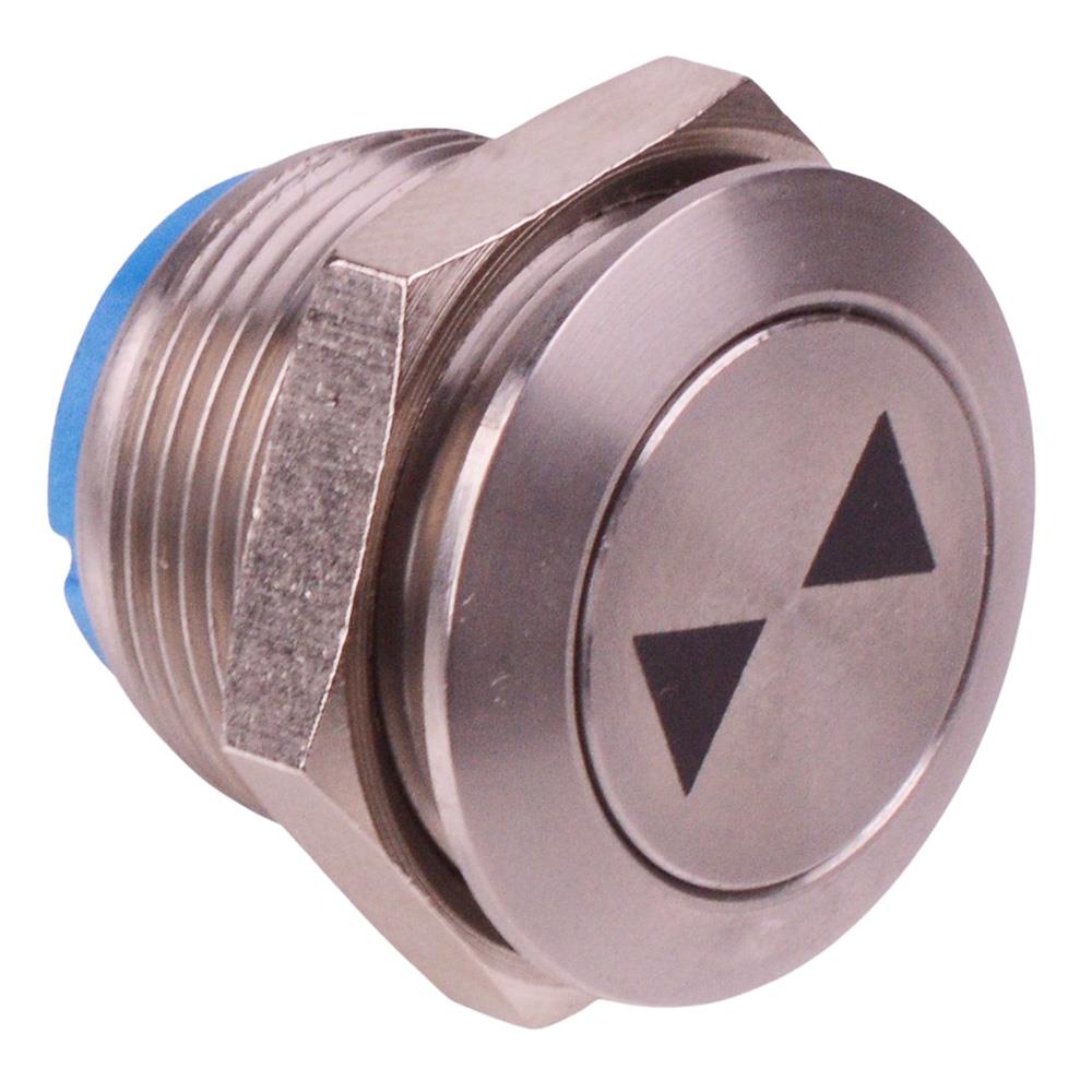 Inward Arrows Off-(On) Momentary 19mm Flat Anti Vandal Push Button Switch SPST