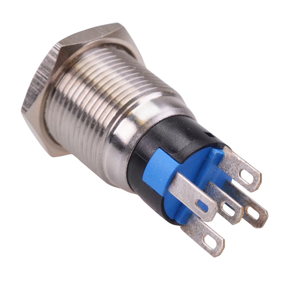 Red LED 16mm Latching Vandal Push Button Switch 3A SPDT