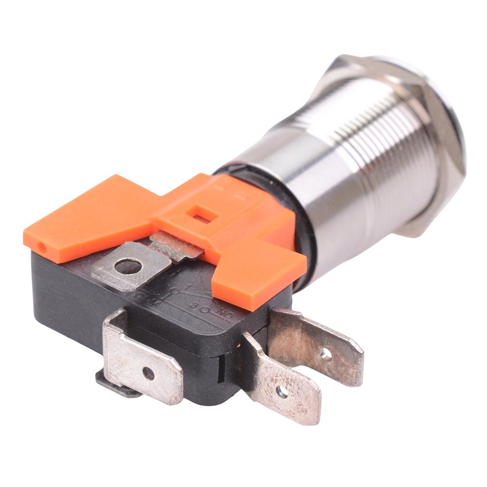 Red LED 19mm Latching Vandal Resistant Push Button Switch SPDT 21A 12V