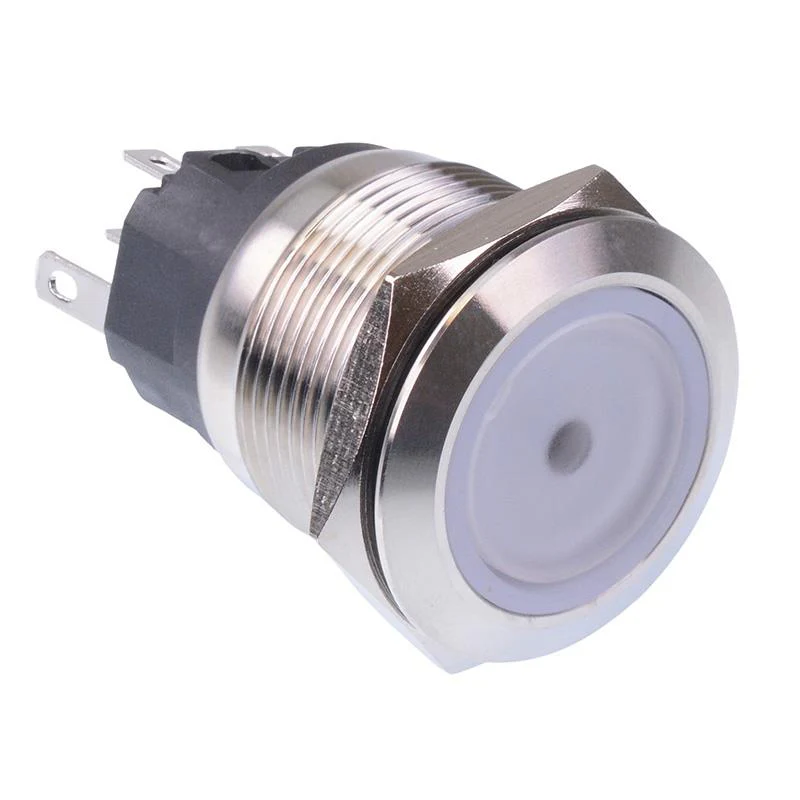 Red LED Latching 22mm Vandal Push Button Switch DPDT 12V