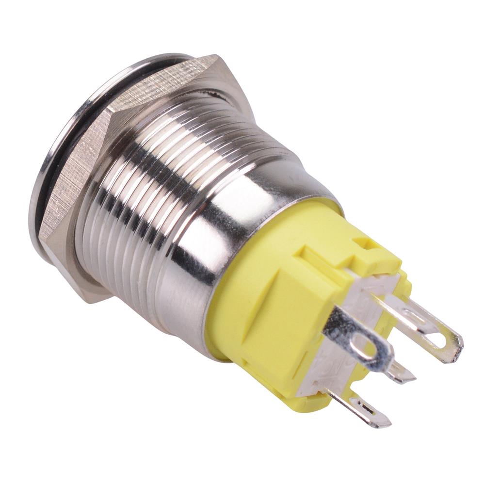Red LED On-(On) Momentary 19mm Vandal Resistant Push Button Switch SPDT