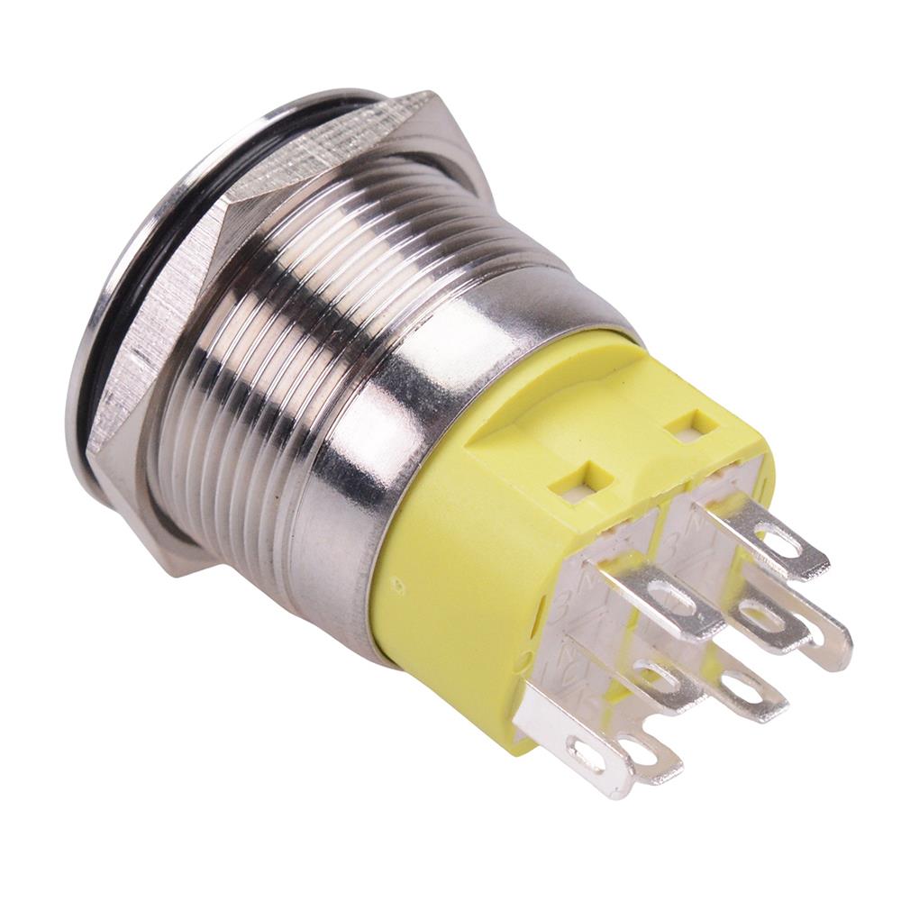 Red LED On-(On) Momentary 22mm Vandal Push Button Switch DPDT