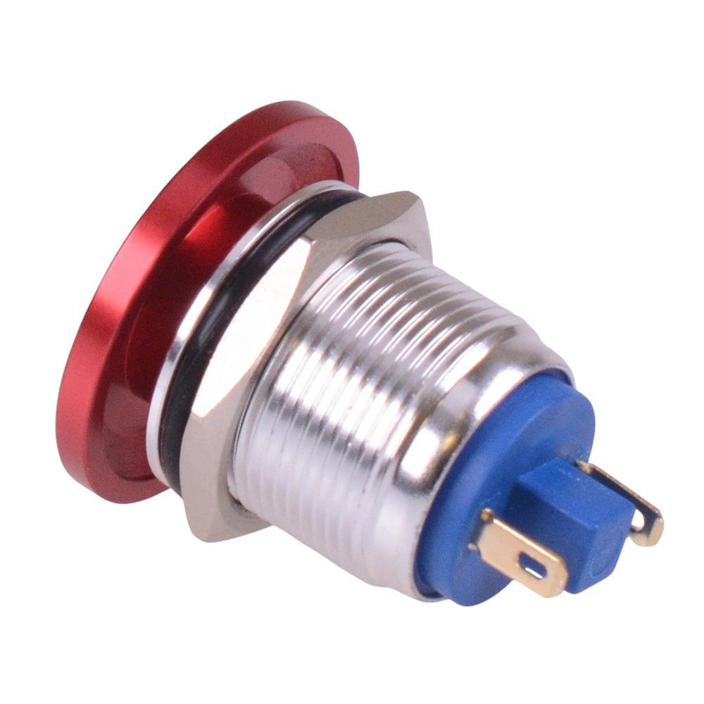 Red Mushroom Momentary 19mm Metal Push Button Switch IP65 NO