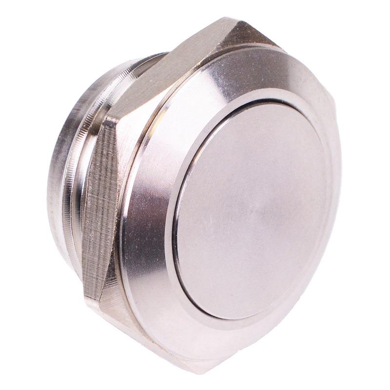 Vandal Resistant Off-(On) Momentary 19mm Short Push Button Switch SPST