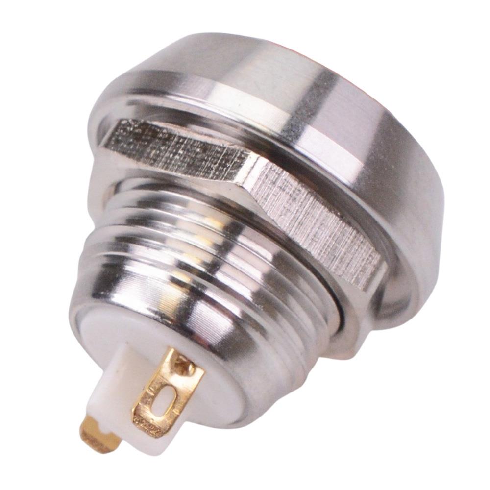White Off-(On) Stainless Steel Momentary Vandal Push Button Switch 2A SPST