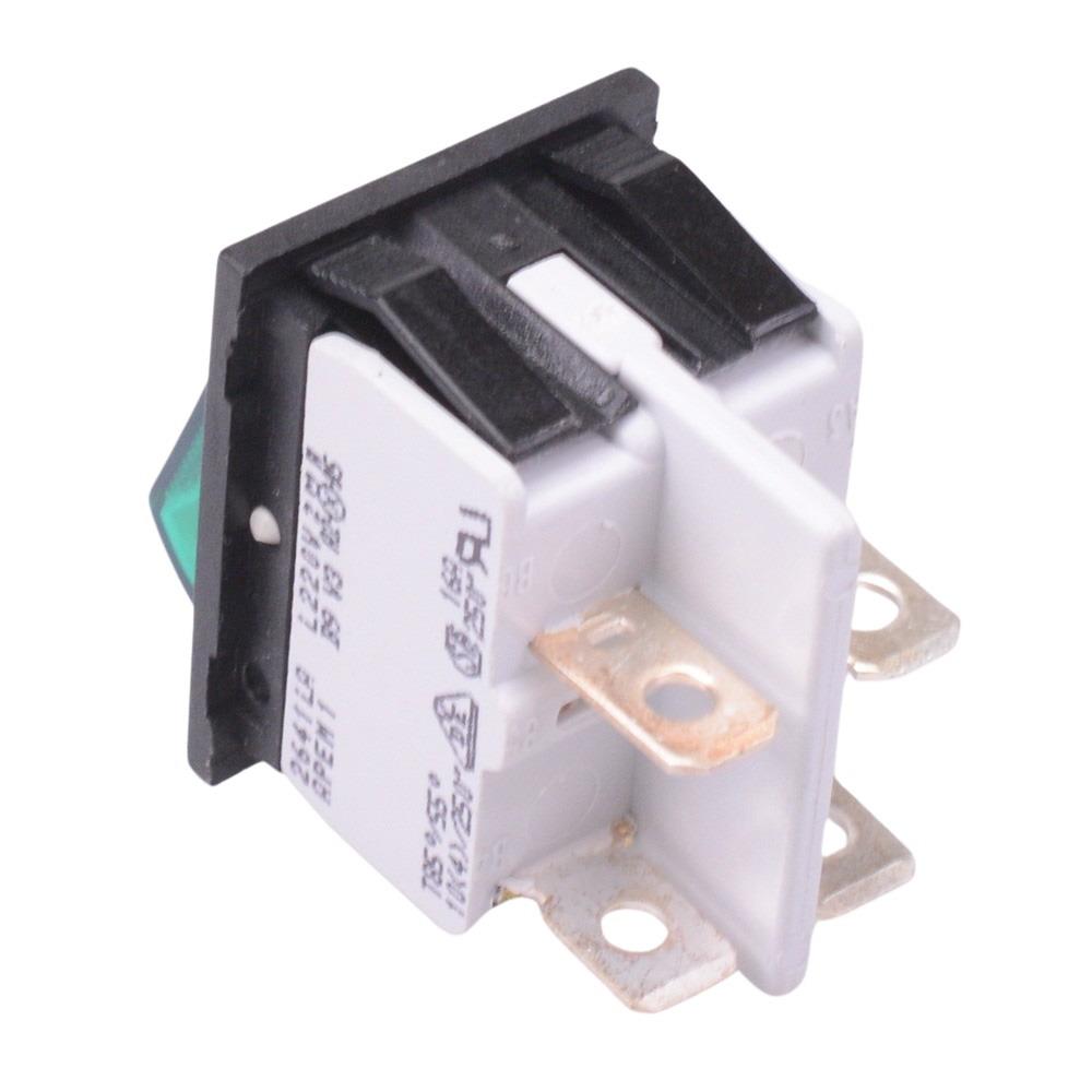 2641LH/2A21321L220V3 220V Green illuminated On-Off Industrial Rocker Switch DPST 16A