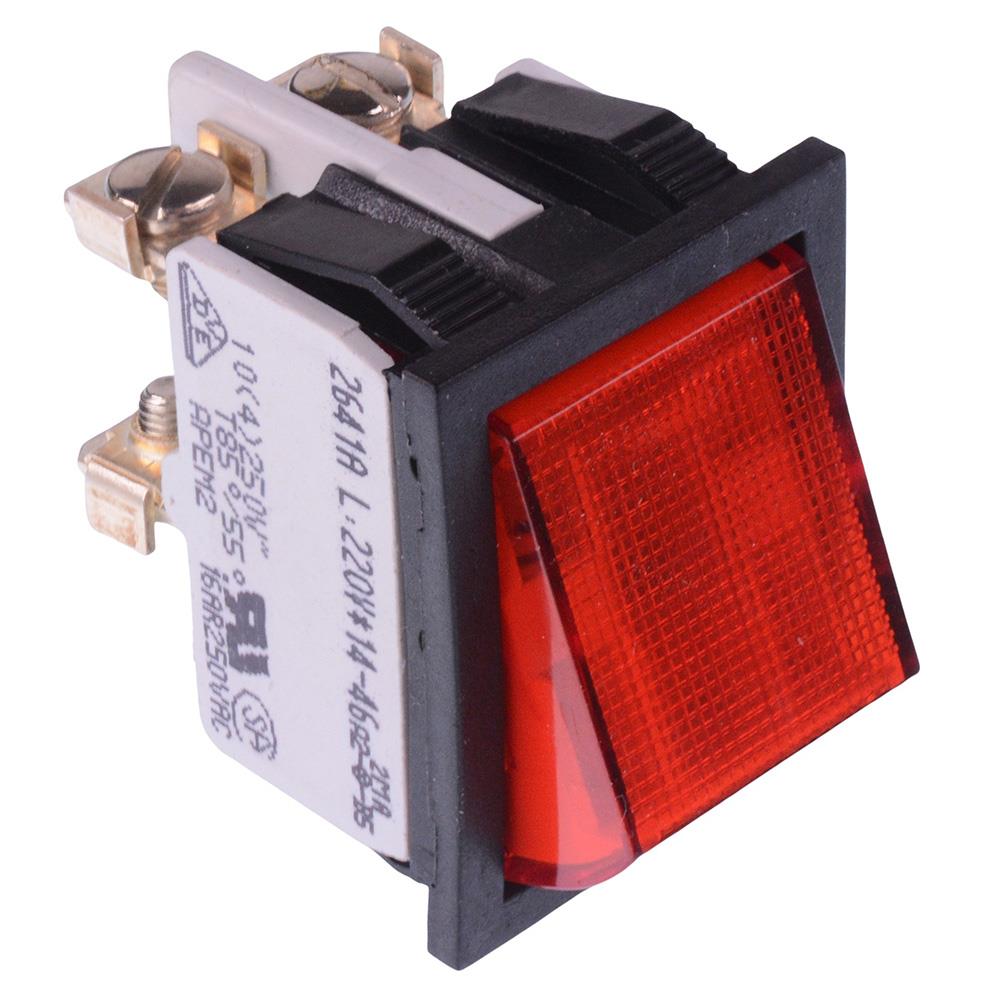 2641LH/A216L220V 220V Red illuminated On-Off Industrial Rocker Switch DPST 16A